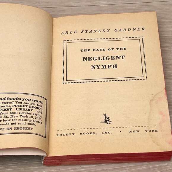 Perry Mason Case of the Negligent Nymph 1961 Pocket Book Edition Out of Print - Picture 5 of 16